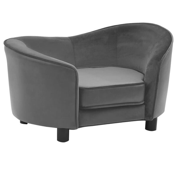 vidaXL Pasji kavč siv 69x49x40 cm iz pli&scaron;a in umetnega usnja