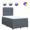 vidaXL Box spring postelja z vzmetnico temno siva 120x200 cm žamet