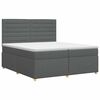 vidaXL Postelja boxspring z vzmetnico Temno siva 200 x 200 cm Blago