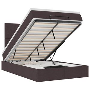 vidaXL Otomanski posteljni okvir z vzmetnico rjav 120x190 cm blago