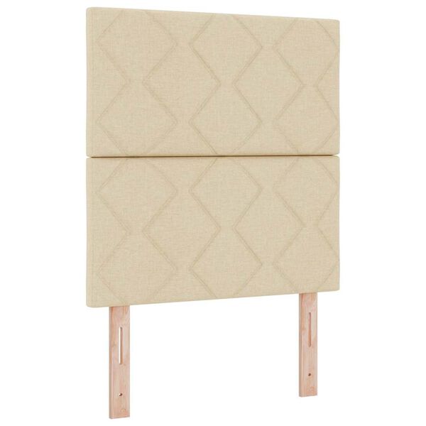 vidaXL Postelja z vzmetnico z vzmetnico krema 80 x 200 cm blago