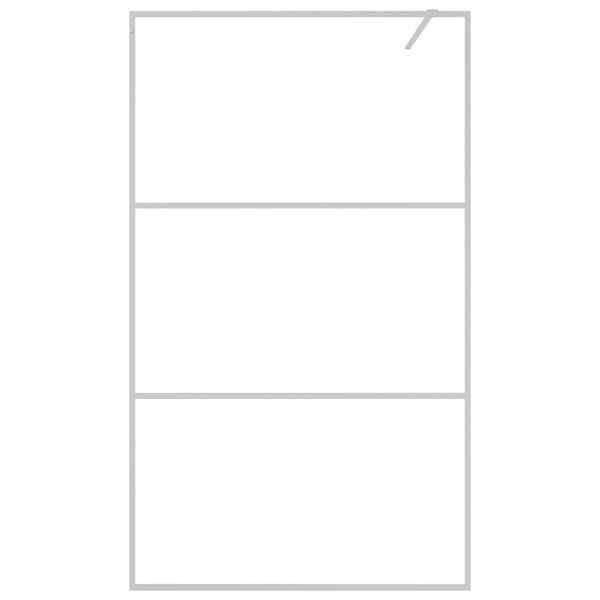 vidaXL Pregrada za tu&scaron; srebrna 115x195 cm prozorno ESG steklo