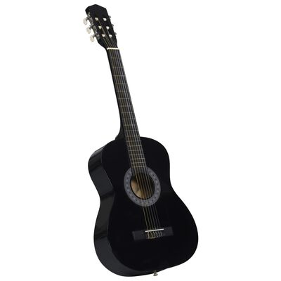 vidaXL Klasična kitara za začetnike s torbo črna 3/4 36"