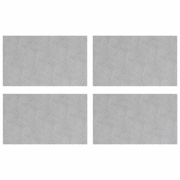 vidaXL Stopnice Pravokotna 4 pcs srebrna 50 x 30 cm Aluminij