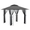vidaXL Paviljon s stranskimi stenami antracit 300x300x270 cm jeklo