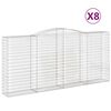 vidaXL Obokane gabion ko&scaron;are 8 kosov 400x50x180/200cm pocinkano železo