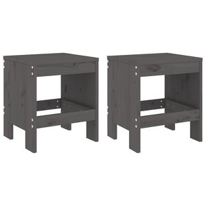 vidaXL Vrtni stolček 2 kosa siva 40x36x45 cm trdna borovina
