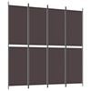vidaXL Paravan 4-delni rjav 200x200 cm blago