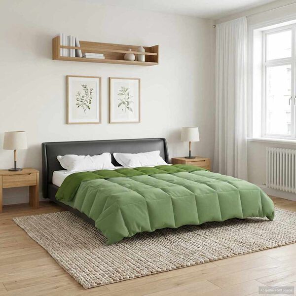 vidaXL Polna celoletna prevleka Zelena 200 x 240 cm Mikrovlakna