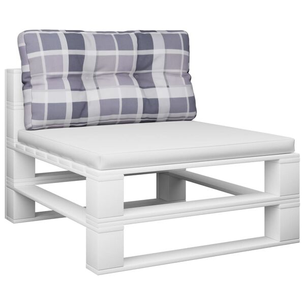 vidaXL Blazina za kavč iz palet siv karo vzorec 70x40x12 cm