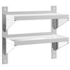 vidaXL Stenska polica 2-nadstropna 50x23,5x48 cm srebrna nerj. jeklo