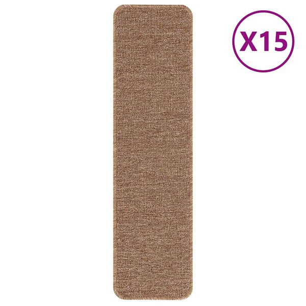 vidaXL Podloge proti zdrsu za stopnice 15 pcs Rumena 75 x 20 cm PP