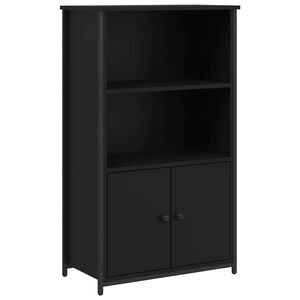 vidaXL Visoka omara črna 62x32x103,5 cm inženirski les