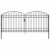 vidaXL Ograjna vrata ASSEN 401 x 224,5 cm Jeklo Siva Zaklenljivo