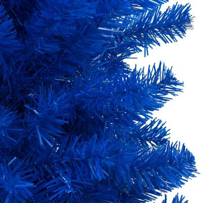 vidaXL Umetna osvetljena novoletna jelka s stojalom modra 240 cm PVC