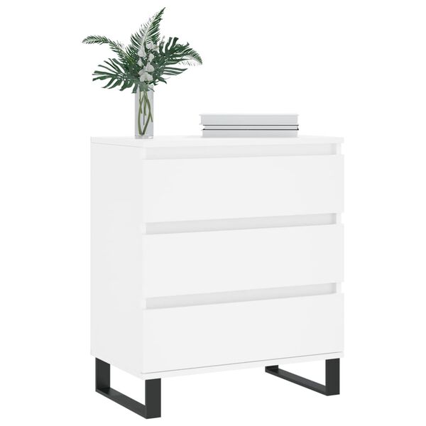 vidaXL Komoda bela 60x35x70 cm inženirski les
