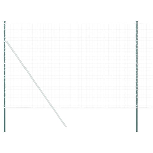 vidaXL Steber ograje. 2 pcs Zelena Jeklo s pra&scaron;nim premazom