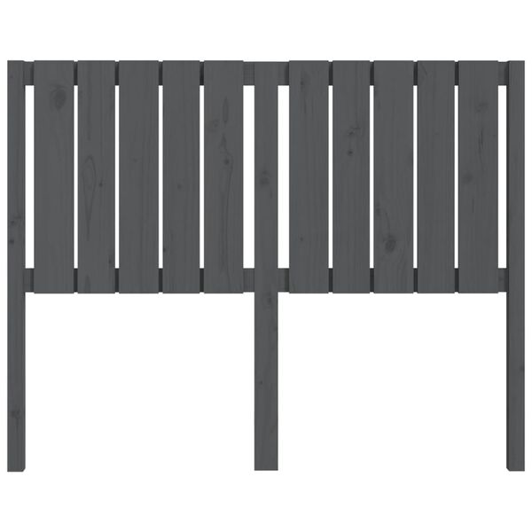 vidaXL Posteljno vzglavje sivo 125,5x4x100 cm trdna borovina