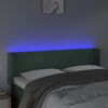 vidaXL LED posteljno vzglavje temno zeleno 147x16x78/88 cm žamet