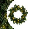 vidaXL Božični Venec Zelena &Oslash; 30 cm PVC in PE 25 LED