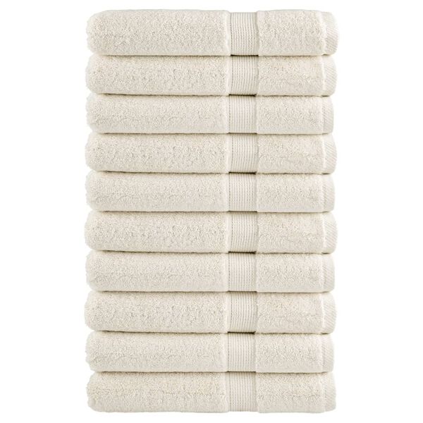 vidaXL Premium brisače SOLUND 10 kosov krem 80x200 cm 600 gsm