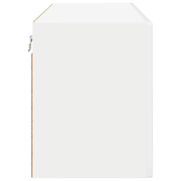 vidaXL Stenska kuhinjska omarica s polico 2 pcs Visok sijaj bela