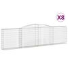 vidaXL Obokane gabion ko&scaron;are 8 kosi 400x30x100/120 cm pocinkano železo