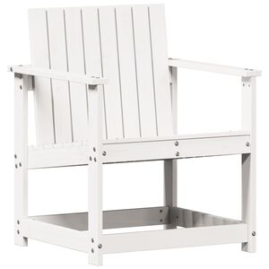 vidaXL Vrtni stol bel 62x56x77 cm trdna borovina