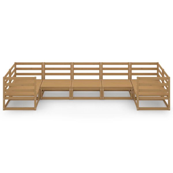 vidaXL Vrtna sedežna garnitura 7-delna trdna borovina