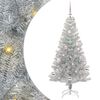 vidaXL Božično drevo med 150 LED z stojalom srebrna 150 cm PET