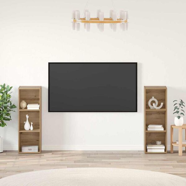 vidaXL Komplet TV omaric 2 pcs Umetni hrast 107 x 35 x 37 cm