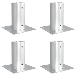 vidaXL Okrogla podlaga 4 pcs Srebrna 15 x 15 x 15 cm Kovina