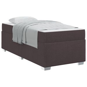 vidaXL Konstrukcija postelje z vzmetnico Temno rjava 80 x 200 cm blago