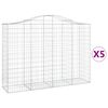 vidaXL Obokane gabion ko&scaron;are 5 kosov 200x50x140/160cm pocinkano železo