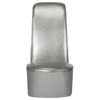 vidaXL Stol v obliki visoke pete srebrno umetno usnje