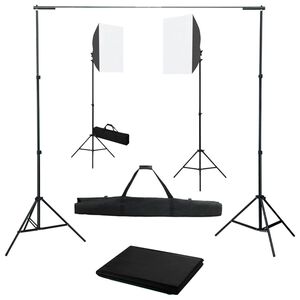 vidaXL Komplet za fotografski studio s softbox svetilkami in ozadjem