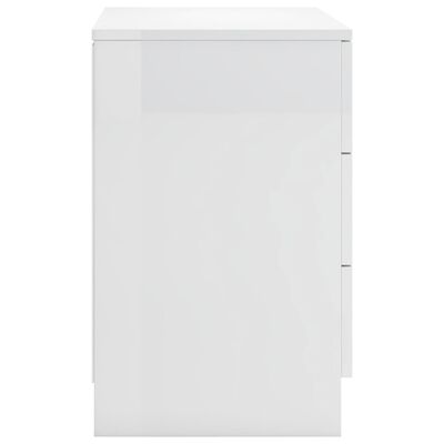 vidaXL Nočna omarica visok sijaj bela 38x35x56 cm iverna plošča