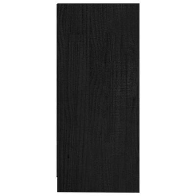 vidaXL Stranska omarica črna 35,5x33,5x76 cm trdna borovina