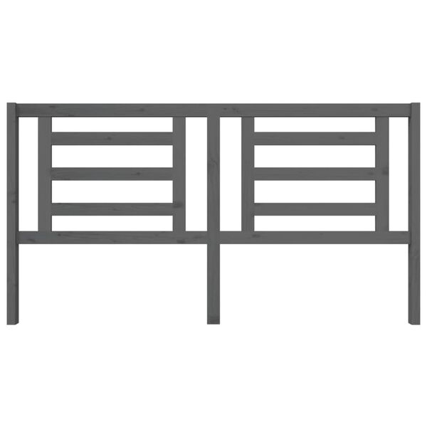 vidaXL Posteljno vzglavje sivo 186x4x100 cm trdna borovina