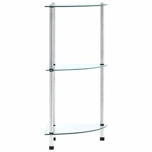 vidaXL Polica 3-nadstropna prozorna 30x30x67 cm kaljeno steklo