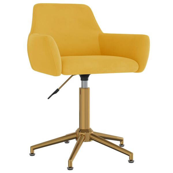 vidaXL Vrtljivi jedilni stoli 6 kosov rumen žamet