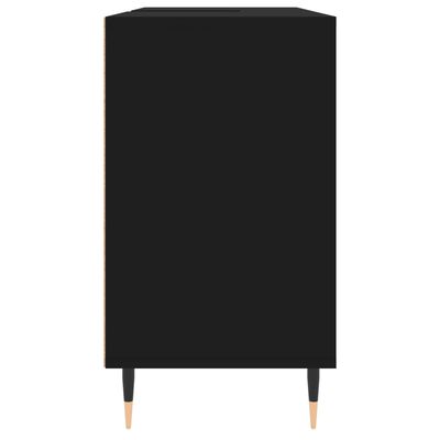 vidaXL Kopalniška omarica črna 80x33x60 cm inženirski les