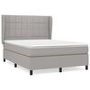 vidaXL Box spring posteljni z vzmetnico svetlo siv 140x190 cm blago