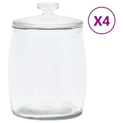 vidaXL Stekleni kozarci s pokrovi 4 kosi 8000 ml