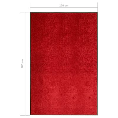 vidaXL Pralni predpražnik rdeč 120x180 cm