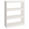 vidaXL Knjižna omara/pregrada bela 80x30x103,5 cm trdna borovina