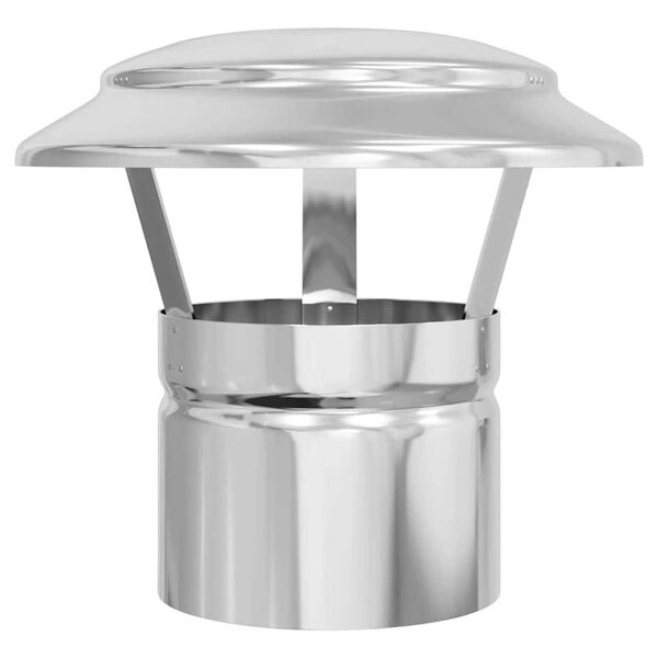 vidaXL Pokrov za dimnik proti dežju srebrna 20 x 20 x 18 cm