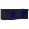 vidaXL Komplet TV omaric 80 x 30 x 30 cm Črna Orehovina Inženirski les