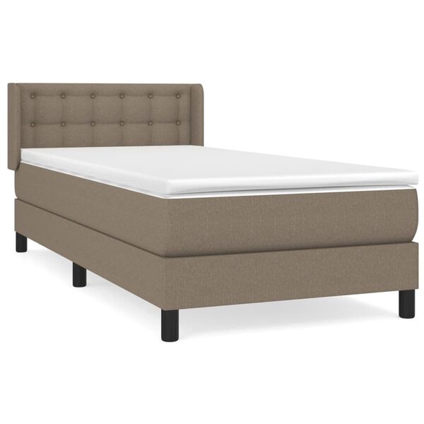vidaXL Box spring postelja z vzmetnico taupe 90x190 cm blago