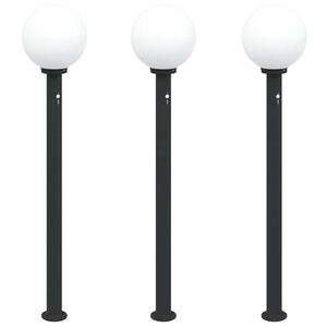 vidaXL Stebričke s senzorjem 3 kosi 120 cm črne IP44